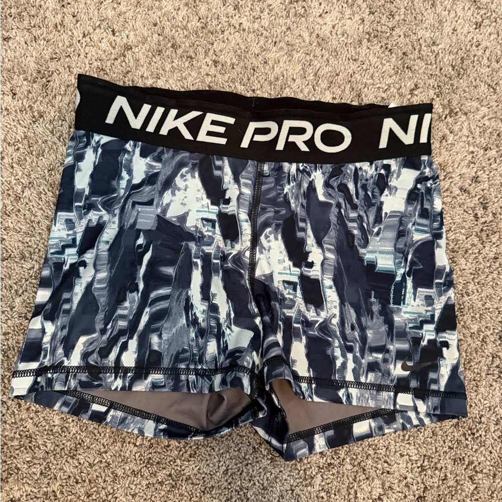 Nike Pro Abstract Blue and Black Shorts